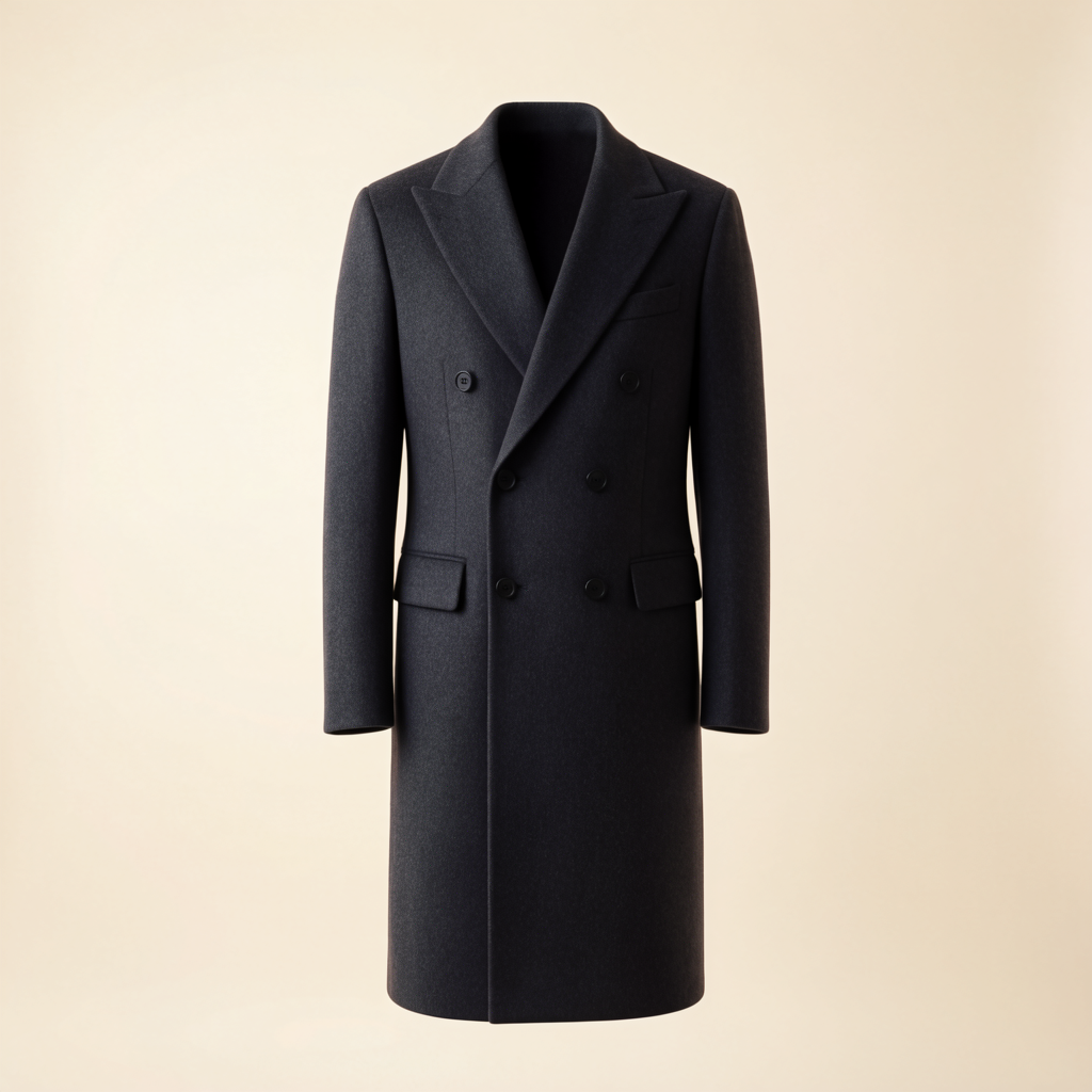 Double brested 4x2 Grey Wool Coat