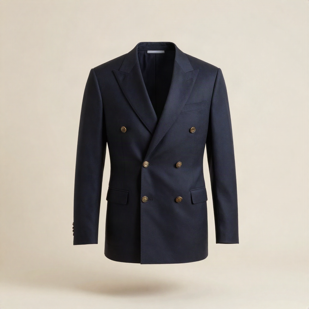 Navy Double Breasted 6 on 2 Blazer