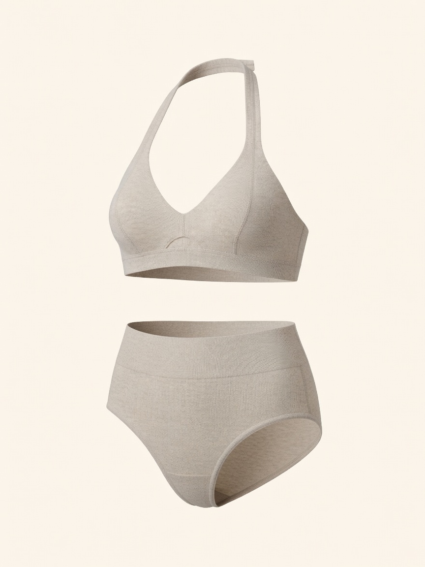 Seamless Nude Bra & High-Waisted Brief Set